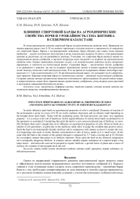 Влияние спиртовой барды на агрохимические свойства почв и урожайность сена житняка в Северном Казахстане