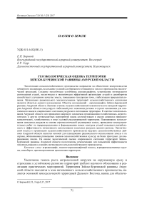 Геоэкологическая оценка территории Зейско-Буреинской равнины Амурской области