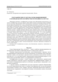 Географические культуры сосны обыкновенной в Зеленодольском лесничестве Республики Татарстан