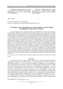 Гостевые дома Омской области как инфраструктурный компонент сельского туризма