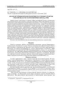 Анализ источников водоснабжения населенных пунктов Омской области, расположенных вдоль р. Оми