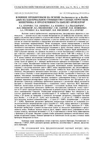 Влияние пробиотиков на основе Saccharomyces sp. и Bacillus subtilis на бактериальное сообщество слепых отростков кишечника и продуктивность цыплят-бройлеров