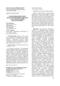 Идентификация генов окраски язычковых цветков у мутантной линии подсолнечника