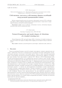 Собственные частоты и собственные формы колебаний нагруженной вращающейся шины