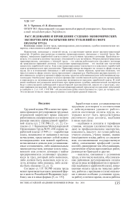 Расследование и проведение судебно-экономических экспертиз при раскрытии преступлений в сфере оплаты труда