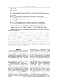 Анализ уровня продовольственной безопасности регионов Арктической зоны Российской Федерации