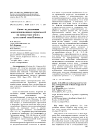 Качество различных многокомпонентных кормосмесей на орошаемых землях сухостепной зоны Поволжья