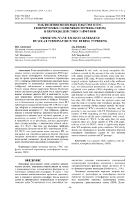 Наблюдения волновых пакетов в ПЭС, генерируемых солнечным терминатором, в периоды действия тайфунов