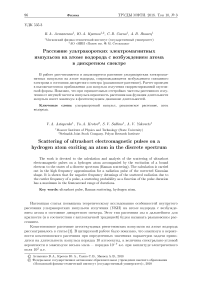 Рассеяние ультракоротких электромагнитных импульсов на атоме водорода с возбуждением атома в дискретном спектре