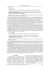 Информационные ресурсы как показатель прогресса региональной экономики