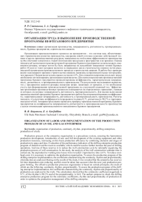 Организация труда и выполнение производственной программы нефтегазового предприятия