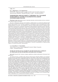 Повышение финансовой устойчивости страховой компании на основе мультикритериальной оптимизации рисков