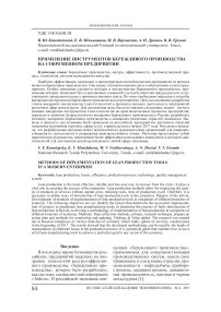 Применение инструментов бережливого производства на современном предприятии