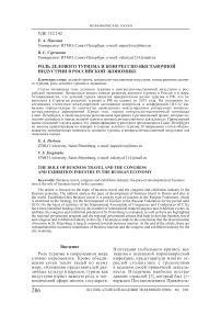 Роль делового туризма и конгрессно-выставочной индустрии в российской экономике