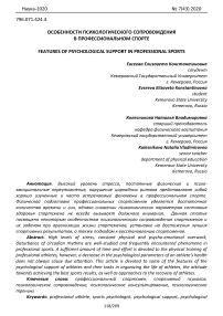 Особенности психологического сопровождения в профессиональном спорте