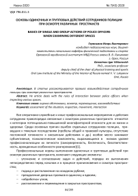 Основы одиночных и групповых действий сотрудников полиции при осмотре различных пространств