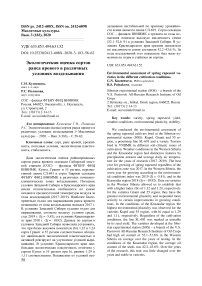 Экологическая оценка сортов рапса ярового в различных условиях возделывания