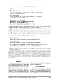 Целевые установки бюджетно-налоговой политики регионального уровня (на примере Краснодарского края)