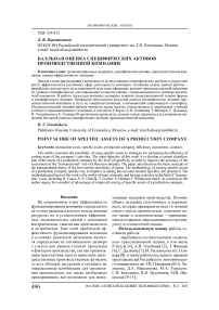 Балльная оценка специфических активов производственной компании