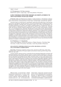 Качественные критерии оценки деловой активности обособленных подразделений