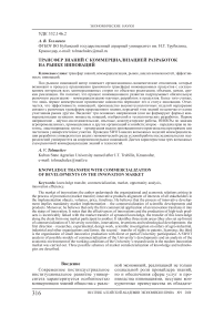 Трансфер знаний с коммерциализацией разработок на рынке инноваций
