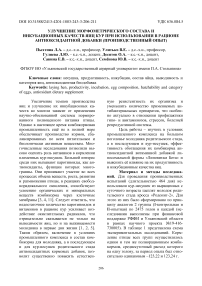 Улучшение морфометрического состава и инкубационных качеств яиц кур при использовании в рационе антиоксидантной добавки (производственный опыт)