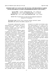 Химический состав и качество молока при введении в рацион коров добавки на основе модифицированного диатомита