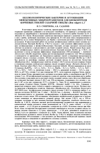 Целлюлолитические бактерии и ассоциация эффективных микроорганизмов для биоконтроля корневых гнилей сахарной свеклы (Beta vulgaris L.)