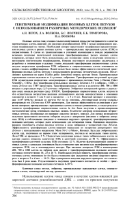 Генетическая модификация половых клеток петухов с использованием различных методических подходов