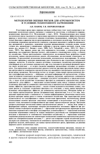 Методология оценки рисков для агроэкосистем в условиях техногенного загрязнения