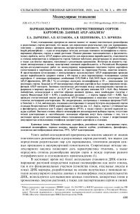 Вариабельность генома отечественных сортов картофеля: данные AFLP-анализа