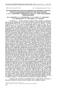 Мультиплексная система микросателлитного анализа для исследования интрогрессии фрагментов a-, b-, c-геномов у видов рода Brassica L. при отдаленной гибридизации