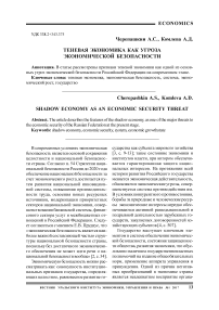 Теневая экономика как угроза экономической безопасности