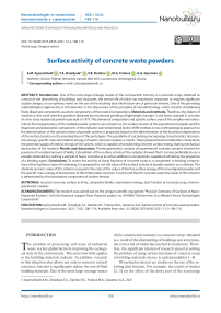 Surface activity of concrete waste powders