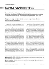Кадровый резерв как фактор повышения конкурентоспособности современного университета
