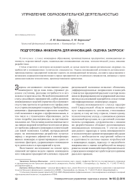 Подготовка инженера для инноваций: оценка запроса