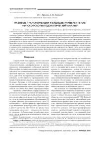 Фазовые трансформации и будущее университетов: философско-методологический анализ