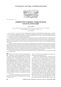 Университет в бизнес-среде региона: как есть и как надо