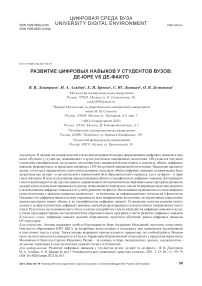 Развитие цифровых навыков у студентов вузов: де-юре vs де-факто