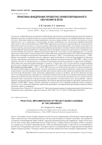 Практика внедрения проектно-ориентированного обучения в вузе