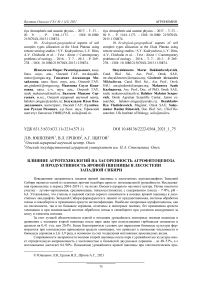 Влияние агротехнологий на засоренность агрофитоценоза и продуктивность яровой пшеницы в лесостепи Западной Сибири