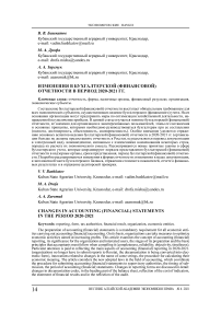 Изменения в бухгалтерской (финансовой) отчетности в период 2020-2021 гг.