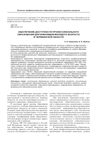Обеспечение доступности профессионального образования для инвалидов молодого возраста в Челябинской области