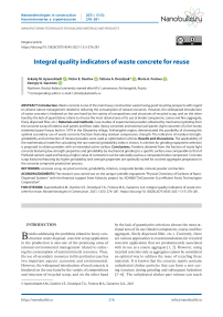 Integral quality indicators of waste concrete for reuse