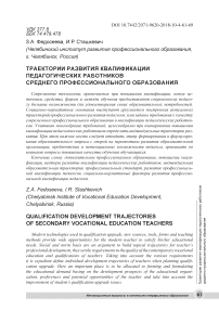 Траектории развития квалификации педагогических работников среднего профессионального образования