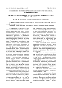 Повышение неспецифической устойчивости организма служебных собак