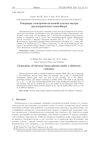 Генерация электронно-пучковой плазмы внутри диэлектрического контейнера