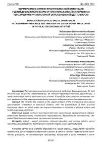 Формирование оптико-пространственной ориентации у детей дошкольного возраста через использование спортивных перестроений в физкультурной образовательной деятельности