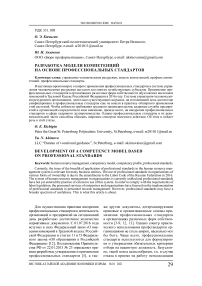 Разработка модели компетенций на основе профессиональных стандартов