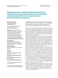 Непосредственные и среднеотдаленные результаты гибридной реконструкции грудной аорты по методике "замороженный хобот слона": одноцентровое ретроспективное исследование